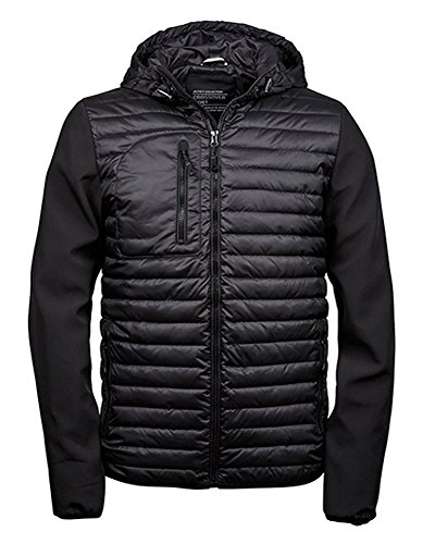 Tee Jays Mens Hooded Crossover Jacket, Größe:XL, Farbe:Black/Black