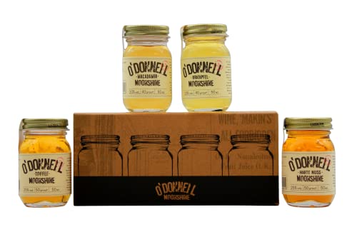 O'Donnell Moonshine Winter-Set Mini Moonshine Harte Nuss, Bratapfel, Toffee und Macadamia a 50ml (4 x 50ml)