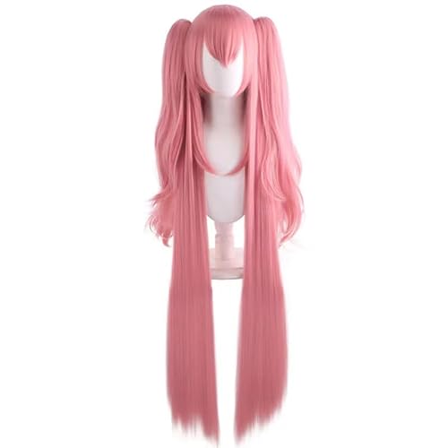 WCCNKK Wig Anime Cosplay Seraph of The End Krul Tepes Cosplay Perücke Rosa 120 Cm Tiger-Mundklammer Für Langes Haar Hitzebeständiges Kunsthaar, Mit Perückenkappe, Dekorative Accessoires