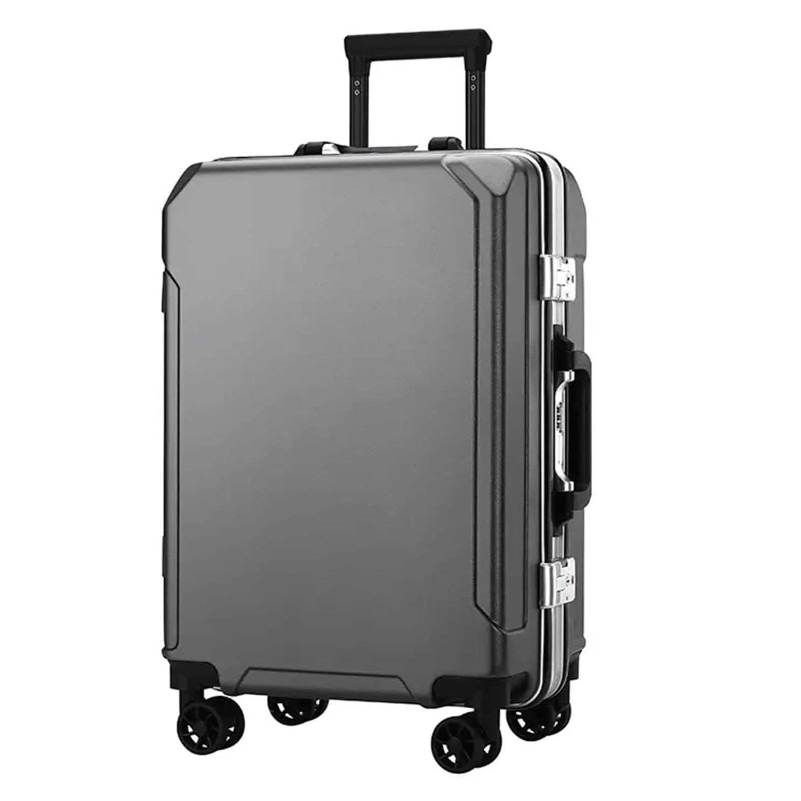 LANAZU Tragbarer Koffer, Koffer mit Aluminiumrahmen, Zwei USB-Ladeanschlüssen, mit Lenkrollen, geeignet für Reisen und Urlaub (Dark Gray 20 in)