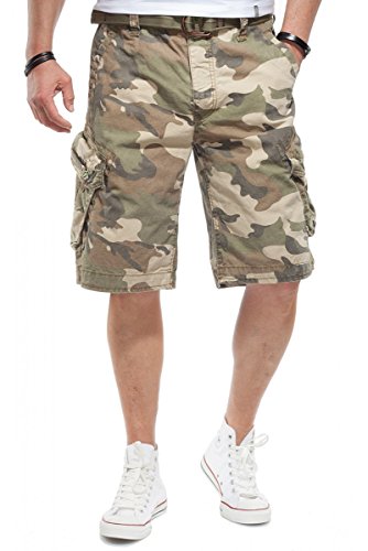 Jet Lag Cargo Shorts Take Off 3 Modell 16 in schwarz, Olive, Stone, Cement, Gold und Camouflage, Größe:W42, Stil:Cargoshorts, Farbe:Camouflage