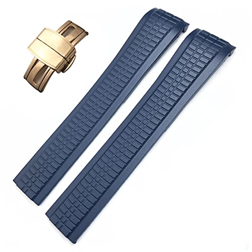 OPKDE Farbenfrohe Gummi-Uhrenarmbänder für Patek Philippe 5164A 5167A Aquanaut-Serie, Schmetterlingsschnalle, 21 mm Silikon-Uhrenarmband, NO Buckle, Achat