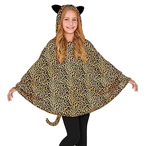 Widmann 48156 - Kinderkostüm Leoparden, Poncho mit Kapuze, Überwurf, Mottoparty, Karneval