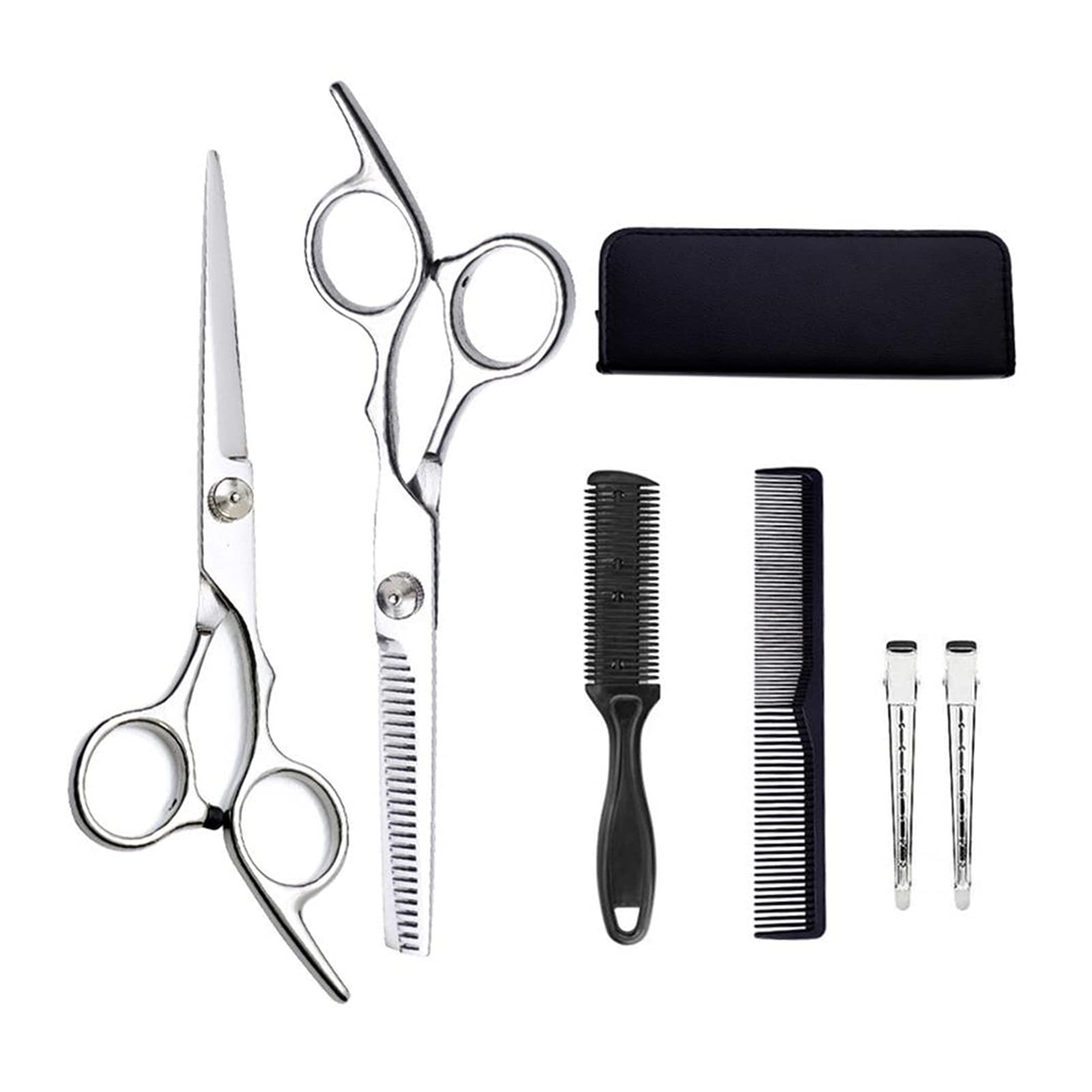 9-teiliges Friseurscheren-Set, professionelles Haarschneidescheren-Set, Haarbürste, Haarspange, Umhang und Kamm für die Haarschneideschere im Friseursalon