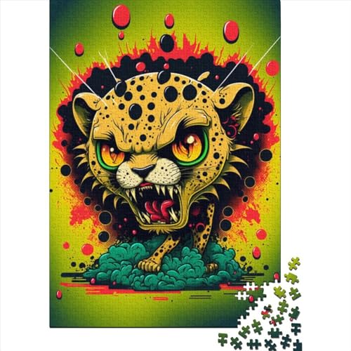 1000 Teile für Erwachsene Schwieriges Puzzle Raging Leopard für Erwachsene 1000-teiliges Puzzle als Geschenk für die ganze Familie und die 75x50cm