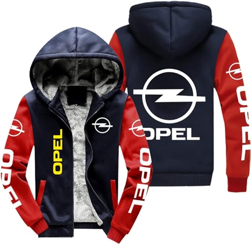 YILILK Herren Hoodie Jacken Sweatshirts für O.P.E.L Print Fleece Sweater Casual Hooded Coats Zipper Hoodies für Motorrad Radfahren - Geschenk