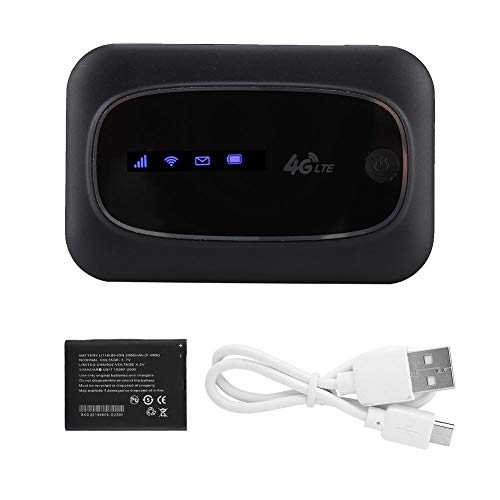 4G LTE Mobiles WLAN-Modem Mini-WLAN-Router Tragbarer WLAN-Router mit Tasche Hotspot für Innen- und Außenanwendungen, Reisepartner-Modem-WLAN-Gaming-Router(Schwarz)