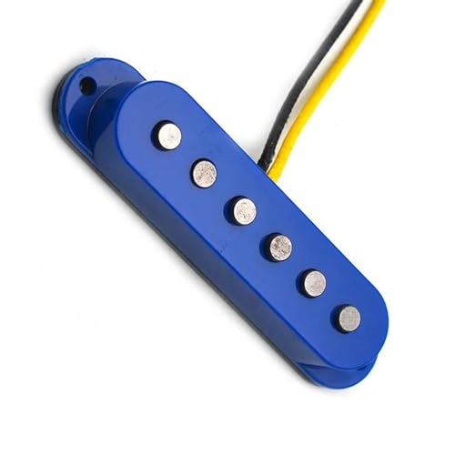 Gitarren-Tonabnehmer Single Coil Staggered Top Fiber Bobbin Pickup E-Gitarre Pickup Hals/Mitte/Steg 50/50/52 Mm Blau (Color : 50mm(Middle))