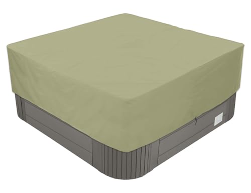 BaCover Quadratische Whirlpool-Abdeckung, 210D Oxford-Gewebe Wasserdicht Outdoor Spa Staubschutz Poolabdeckung,Beige,239x239x50cm