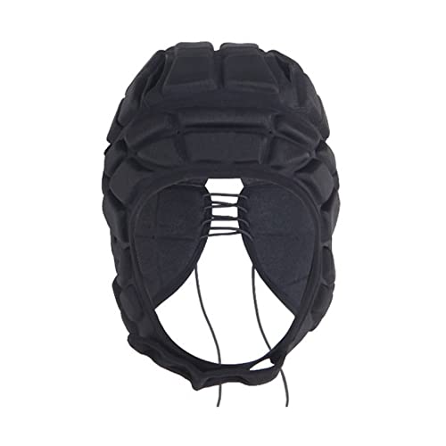 Rugbyhelm, Sport, Kopfschutz, Fußball, Schutzhelm, Kopfschutz, Torwart, Fußball, verstellbar, Kappe, Ausrüstung, reduziert, Schutz gegen Stöße, Mädchen, Jungen, Schwarz, S