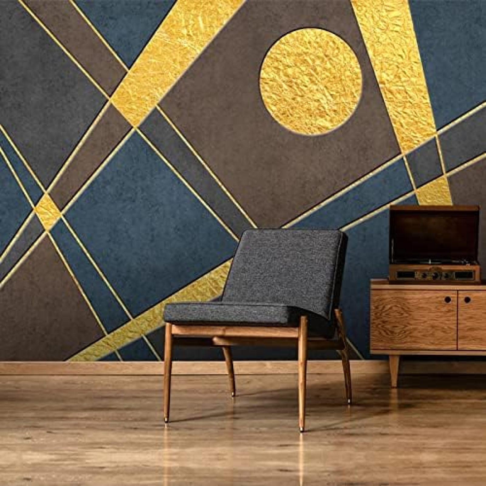 XLMING Abstrakte Geometrie Luxus Kreative Kunst 3D Tapete Wohnzimmer Sofa Schlafzimmer Esszimmer Home Dekoration Wand-200cm×140cm