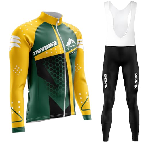 Rennrad Trikot Herren Set,Atmungsaktiv Und Schnelltrocknend Herren-Radtrikot Radhosen Für Männer Mit 9D-Gel-Pads Fahrradtrikot Herren Herbst Atmungsaktive (Type-4,4XL)