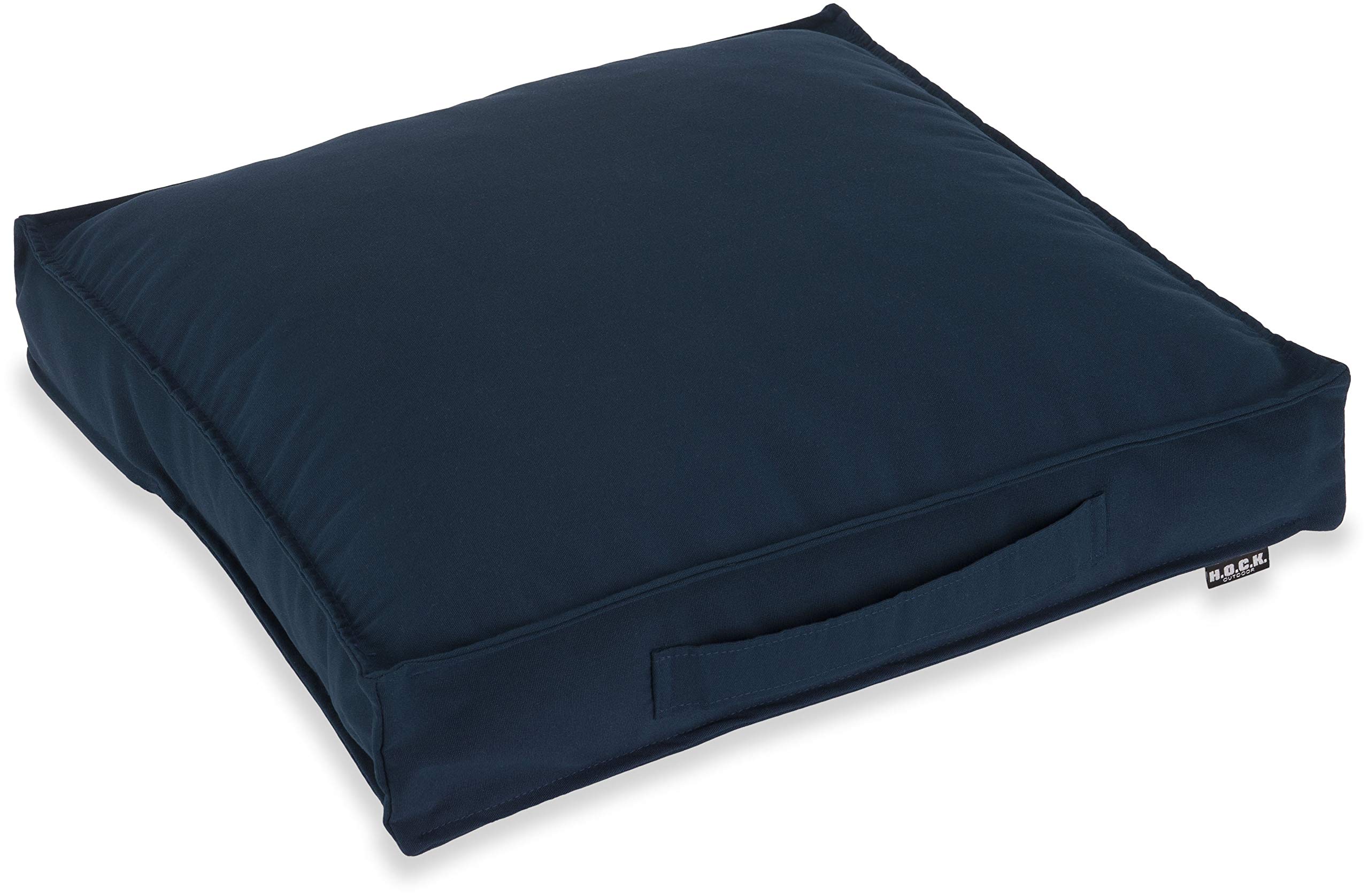 HOCK Matratzenkissen Outdoor Classic Uni Bodenkissen (50x50x10cm, Navy-blau Sun)