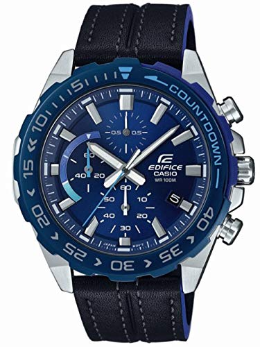 Casio Edifice Herren Chronograph Quarz Armbanduhr EFR-566, Blau