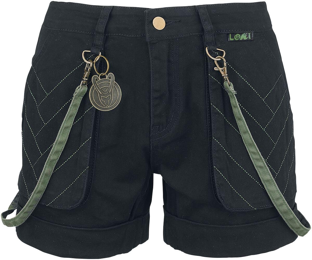 Loki Frauen Short schwarz 27 98% Baumwolle, 2% Elasthan Fan-Merch, Filme, Superhelden