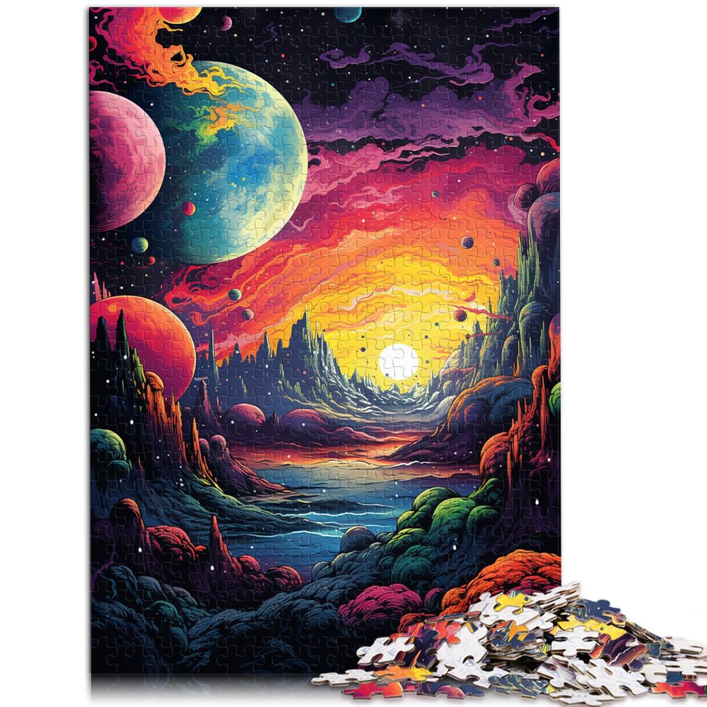 Puzzle für Fantasie, farbenfroher Planet, 1000-teiliges Puzzle, Holzpuzzle, anspruchsvoll, Aber unterhaltsam und humorvoll, 1000 Teile (50 x 75 cm)