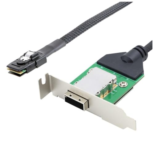 Kiudduy Interner HD Mini SAS SFF-8087-Host auf SAS HD SFF-8088-Buchse mit Niedriger Halterung, Anschluss An Festplatten-Adapterkabel, Langlebig, Einfache Installation, 1 M