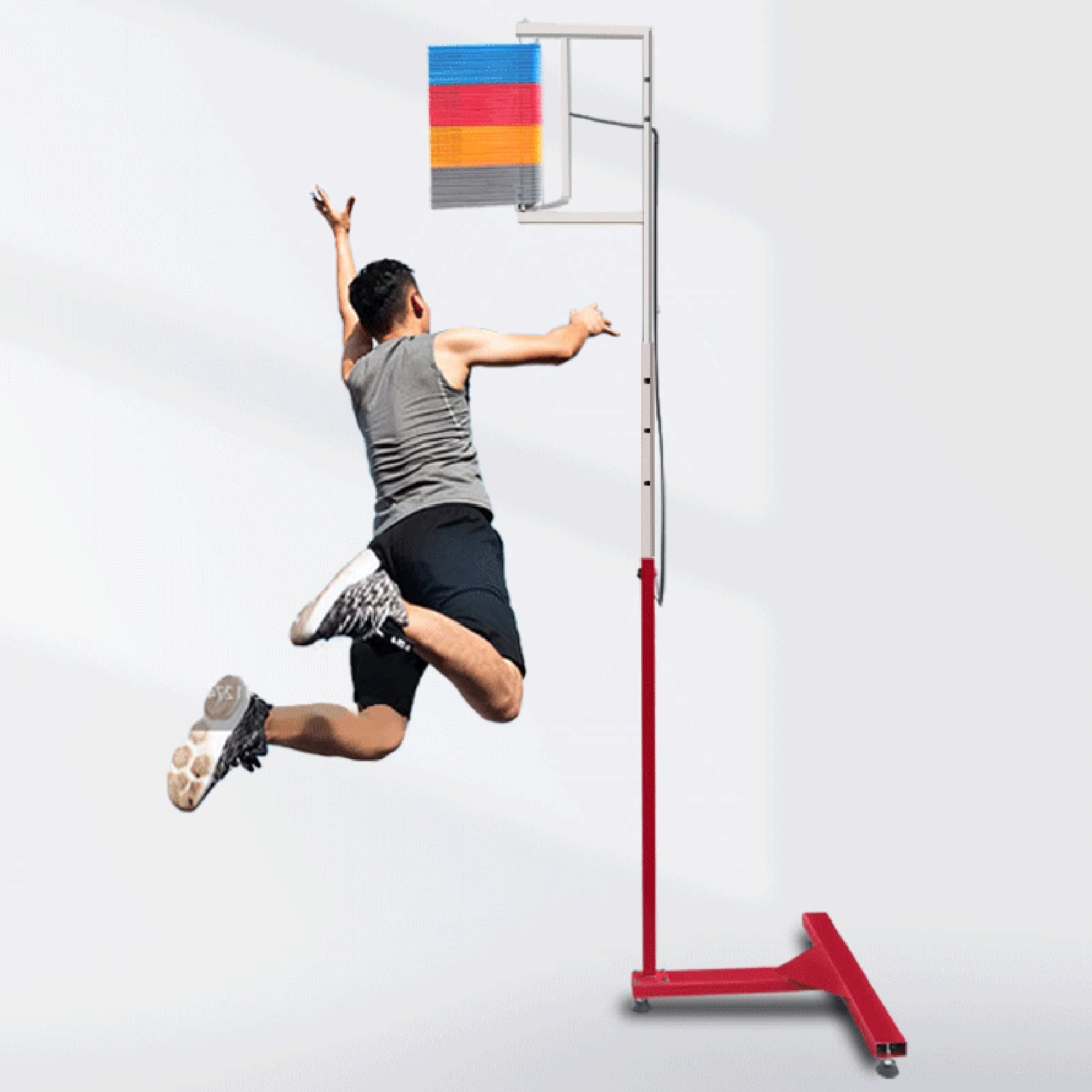 ROYUMI vertikaler Sprungtester Professionelle Vertikale Sprungmessung, Sport Vertikaler Hochsprungtester, Springvermögenstester mit Kordelzug, 1.7-3.6m/5.5-11.8ft Höhe