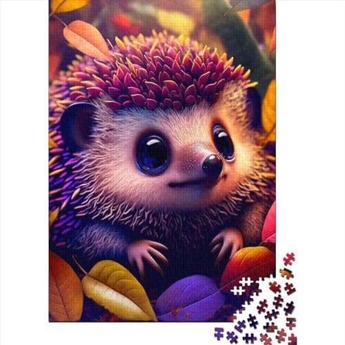 Baby-Igel-Holzpuzzle für Erwachsene, 1000-teiliges Puzzle für Erwachsene und Teenager, pädagogisches Stressabbau-Spielzeug, Puzzle, 75 x 50 cm