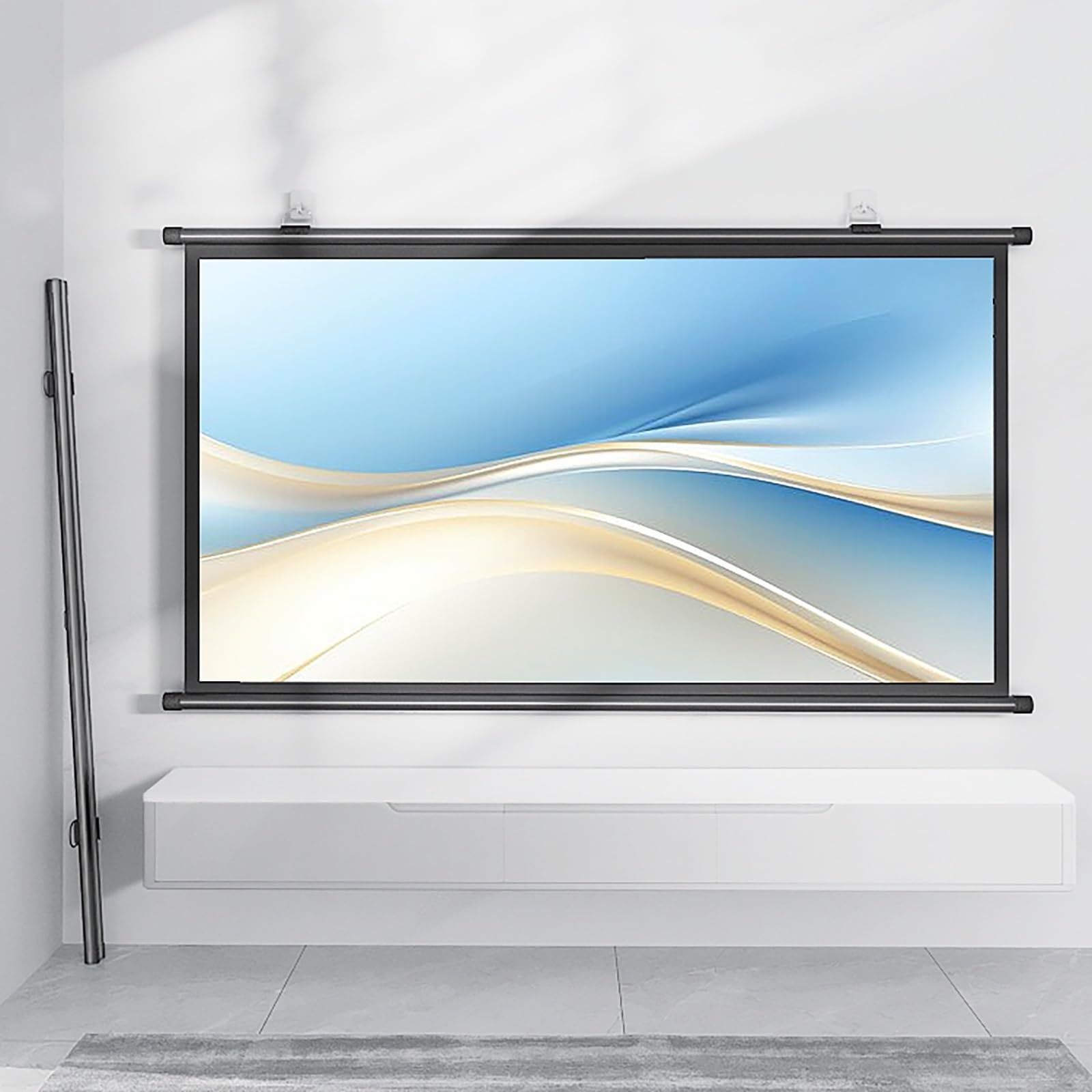 Tragbare Desktop-Projektionsleinwände, HD-Projektionsleinwand, Beamer Leinwand Ultrakurzdistanzprojektion möglich, perfekt für Heimkino, Hochzeitsfeier, Büropräsentation, 3 Stile(Gray Fiberglass,16:9