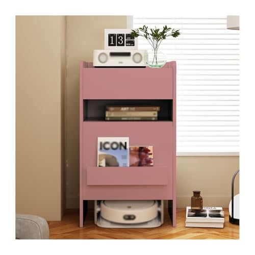 FUHAI-666 Kehrmaschine Schrank Lagerregal Sideboard Schrank Nachttisch Lagerschrank Wohnzimmer Sofa Ecke(Pink)