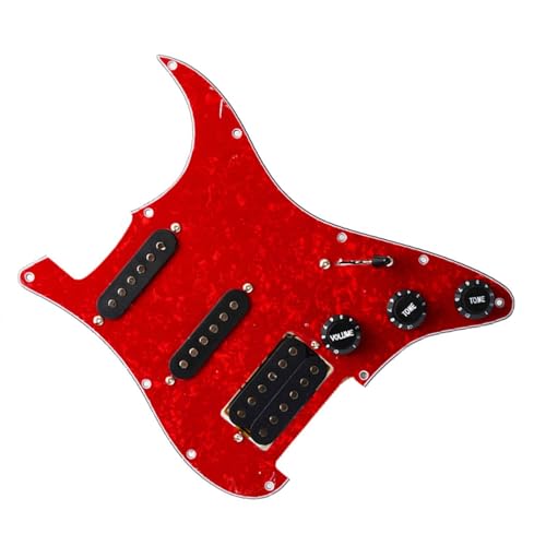 Standard-Pickguard-Tonabnehmer SSH E-Gitarren-Schlagbrett, Tonabnehmer-Frontabdeckung, Schaltkreisbaugruppe, Standard-Tonabnehmer-Gitarren-Set (Color : 7)