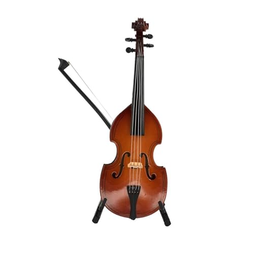 1 Stücke Holz Miniatur Bass Cello Modell Mit Unterstützung Mini Musikinstrument Musikinstrumente Miniatur (Size : 14cm)