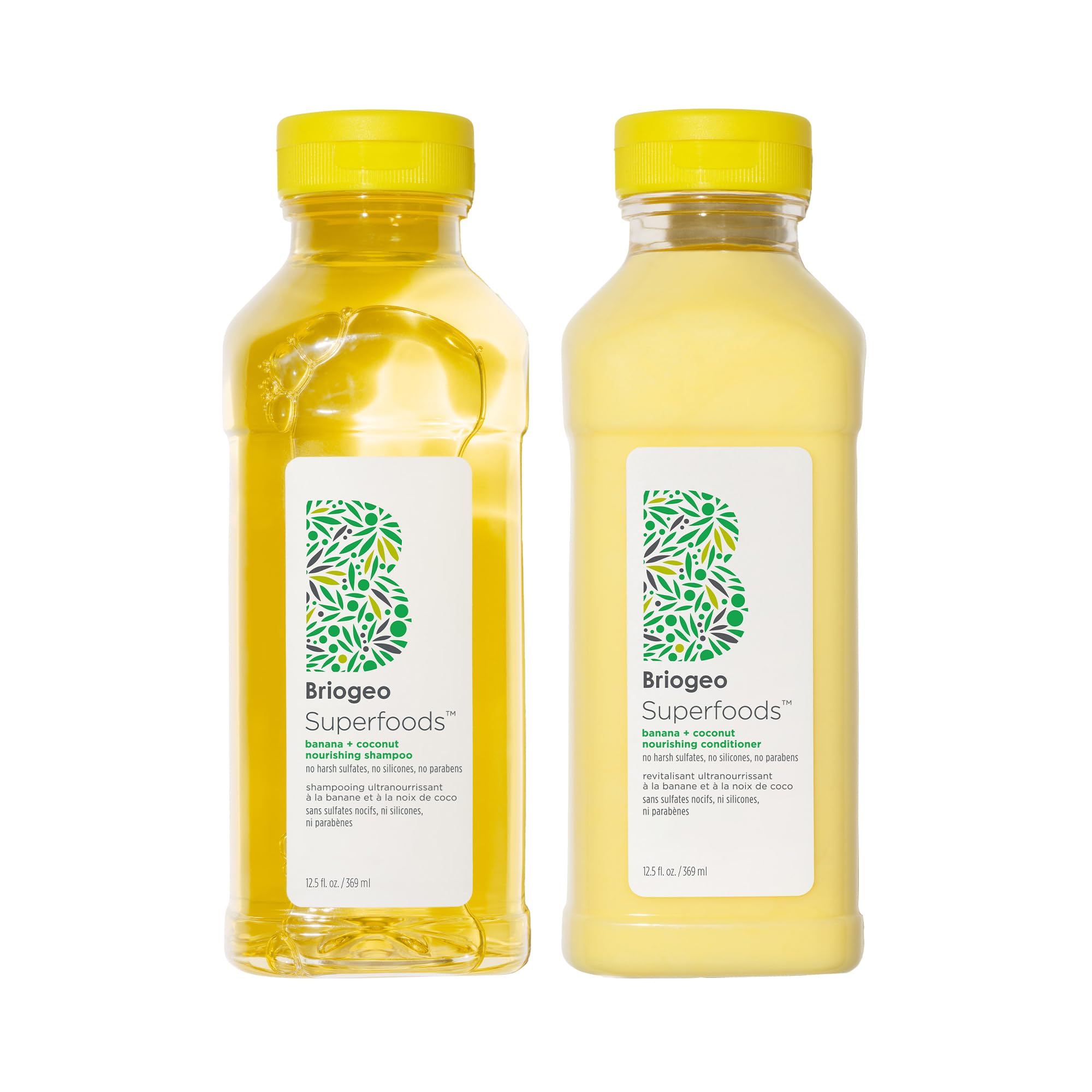 Briogeo Superfoods Banana Coconut Nourishing Shampoo und Conditioner Duo | Füllt stumpfes, trockenes Haar auf und unterstützt gesundes Haar und Kopfhaut | Vegan, Phalate & Parabenfrei