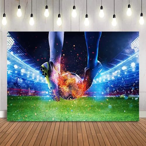 Fußball FußballPetition Hintergrund Junge Geburtstag Thema für geborene Kind Portrait Foto Hintergrund Sport Poster 210X150cm