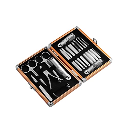 BONAD Zehennagelknipser 16-teiliger Nagelclipper Set Professionelle Pediküre Edelstahl Nagelsatz Schönheit Werkzeug Schönheitsset mit Tragekoffer Unisex Nagelknipser-Set (Color : B2)