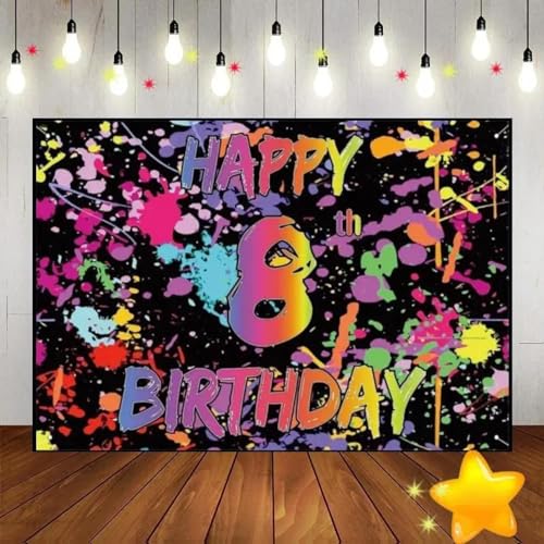 Alles Gute zum 8. Geburtstag JungePrinzprinz Hintergrund BabyDekoration Prinzessin Foto Süß Grün Bildschirm Ballon Smash Kuchen Rot 210X150cm