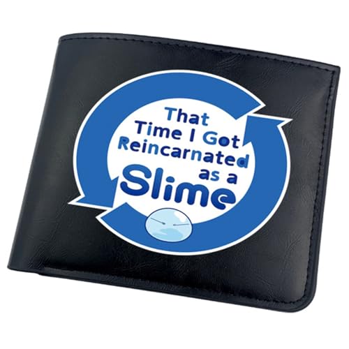 RYNDEX That Time I Got Rein-carn-ated As a Slime Anime-Geldbörsen, Bifold Kleiner Geldbeutel, PU-Leder Geldbörse Brieftasche Wallet(Color:Black 4)