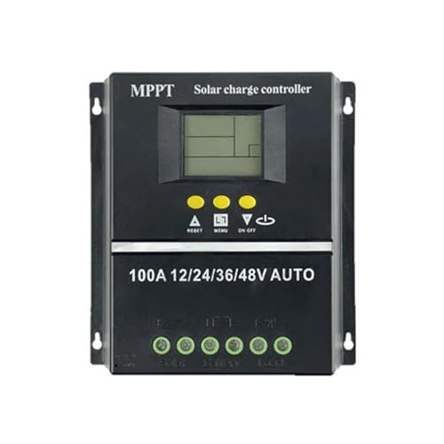 Solarregler, 100A/80A MPPT/PWM Solar Laderegler 12V/24V/36V/48V Auto Controller Werkzeuge Solar PV Batterie Ladegerät Mit LCD & Dual USB(100A)