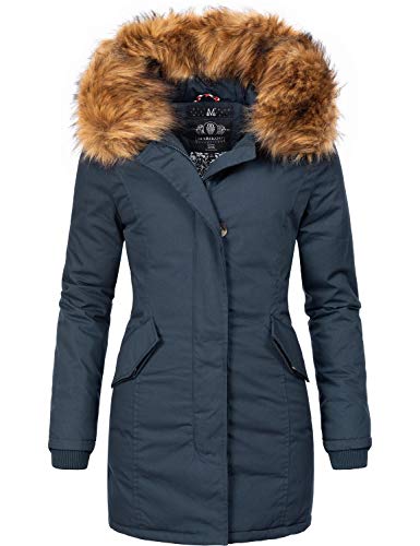 Marikoo Damen Winter Mantel Winterparka Karmaa-Prc Blau Gr. S