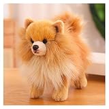 RDCIRP Simulation Pomeranian Plüsch, süßes Kuscheltier, Plüsch-Hundespielzeug, Flauschige Hunde-Plüschpuppe, Geschenke for Jungen und Mädchen for Geburtstag(braun)