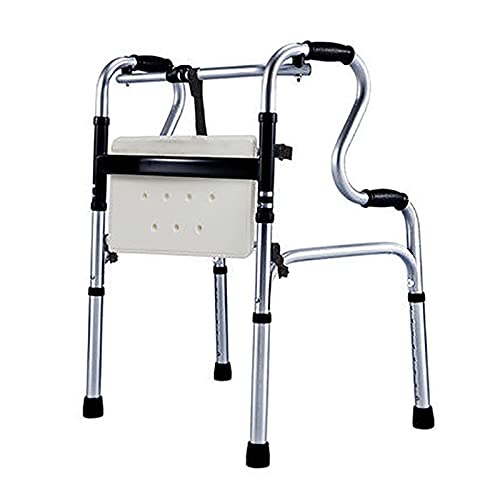 Faltbarer, leichter Rollator mit Sitz, für ältere Menschen/Behinderte, tragbare Gehhilfe für drinnen und draußen, Badezimmer-Duschstuhl (Farbe: keine Räder), Dekoration, Vorwärts laufen