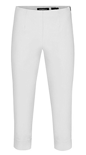 Robell Marie 07 Slim Fit Stretchhose Schlupfhose Damen Capri Hose #Marie 07 (34, weiß(10))