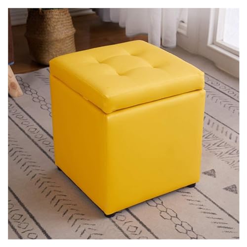 RAABYU S Fußhocker, moderner quadratischer Aufbewahrungshocker, Schminkhocker, Lederpouf, Couchtisch, Beistelltisch, Fußhocker, Sitz, Frisiertisch, Fußstütze