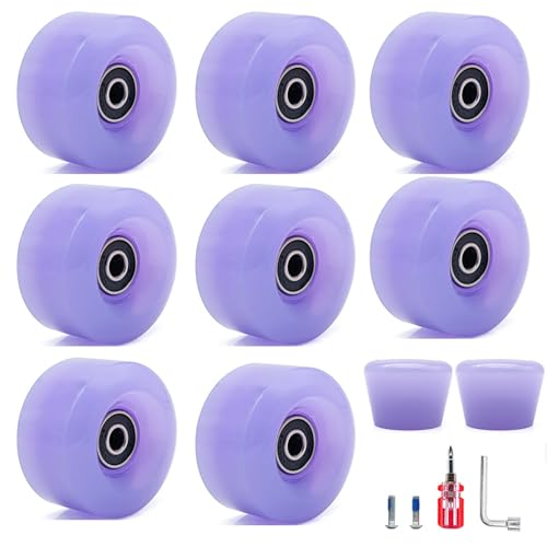 BFVAKBKYT Rollschuh-Räder, Ersatz-Skateboard-Rollen, 8er-Pack, 82A, Roller-Roller(Purple)