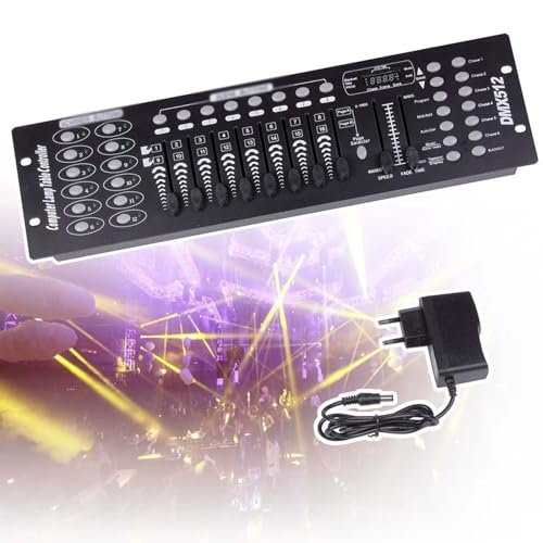 JMbpkduHs Dmx-Controller Mit LED-Anzeige, 192-Kanal-Dmx512-Beleuchtungskonsole, Bühnenbeleuchtungskonsolen-Controller-Panel, Für Djs, Bands, Bars, Hochzeiten