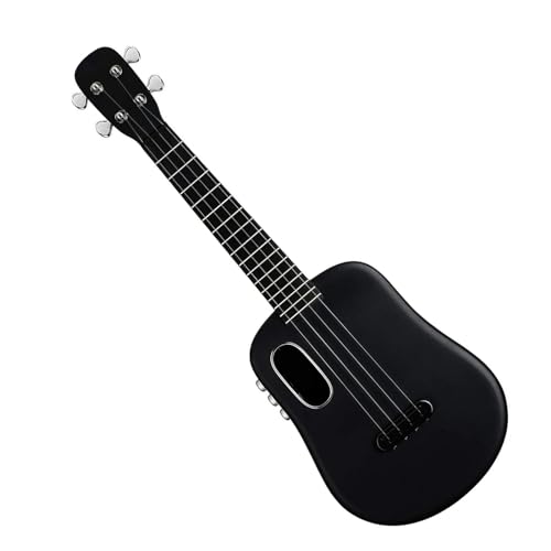 23/26 Zoll 4-saitige Ukulele-Gitarre Aus Schwarzem Kohlefaser-Ukulelenkörper Mit Koffer Für Musikanfänger Ukulele Einsteiger Kit (Color : 23 inches)