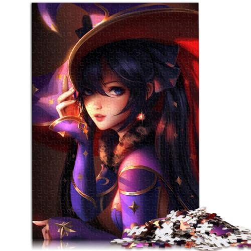 Puzzlespiel Genshin Impact Mona, 1000 große Teile, Puzzle für Erwachsene, Holzpuzzle, Weihnachtswunschliste mit Weihnachtsmann, 1000 Teile (50 x 75 cm)