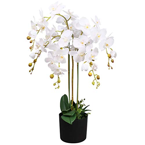 Leaf Kunstpflanze Orchidee, Blätter, 85 cm, Weiß