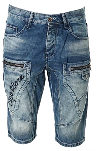 Cipo & Baxx Herren Jeansshorts Bermuda Shorts CK185 (as3, Waist, Numeric_32, Regular, Regular, Blue Denim)