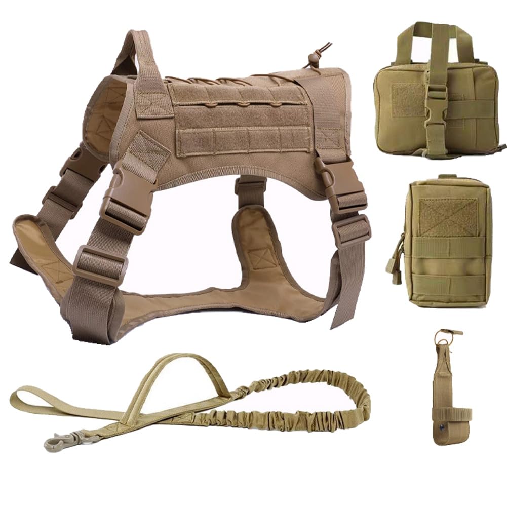 Pcivzxam Set Aus Halsband, Geschirr und Leine für Große Hunde, Trainingsweste für Haustiere, Verstellbares Geschirr XL