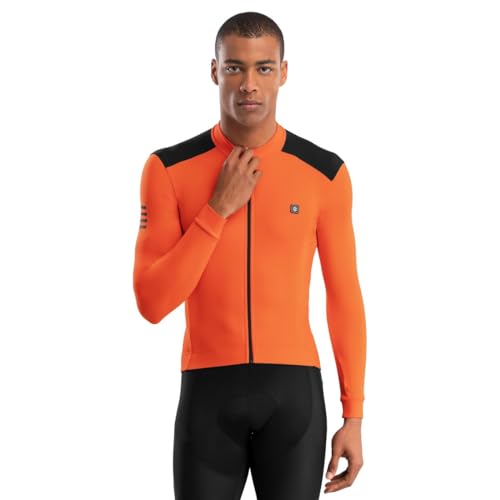 SIROKO - Langärmelige Thermo-Radtrikot M4 Oregon - XXL - Leuchtendes Orange/Schwarz