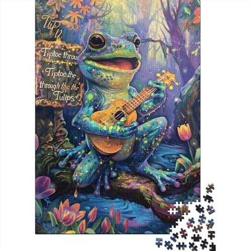 1000 Teile für Erwachsene, schwierige Puzzles, buntes Frosch-Holzpuzzle, Puzzles für Erwachsene, interessante Puzzles zur Stressreduzierung 29,53x19,69 Zoll