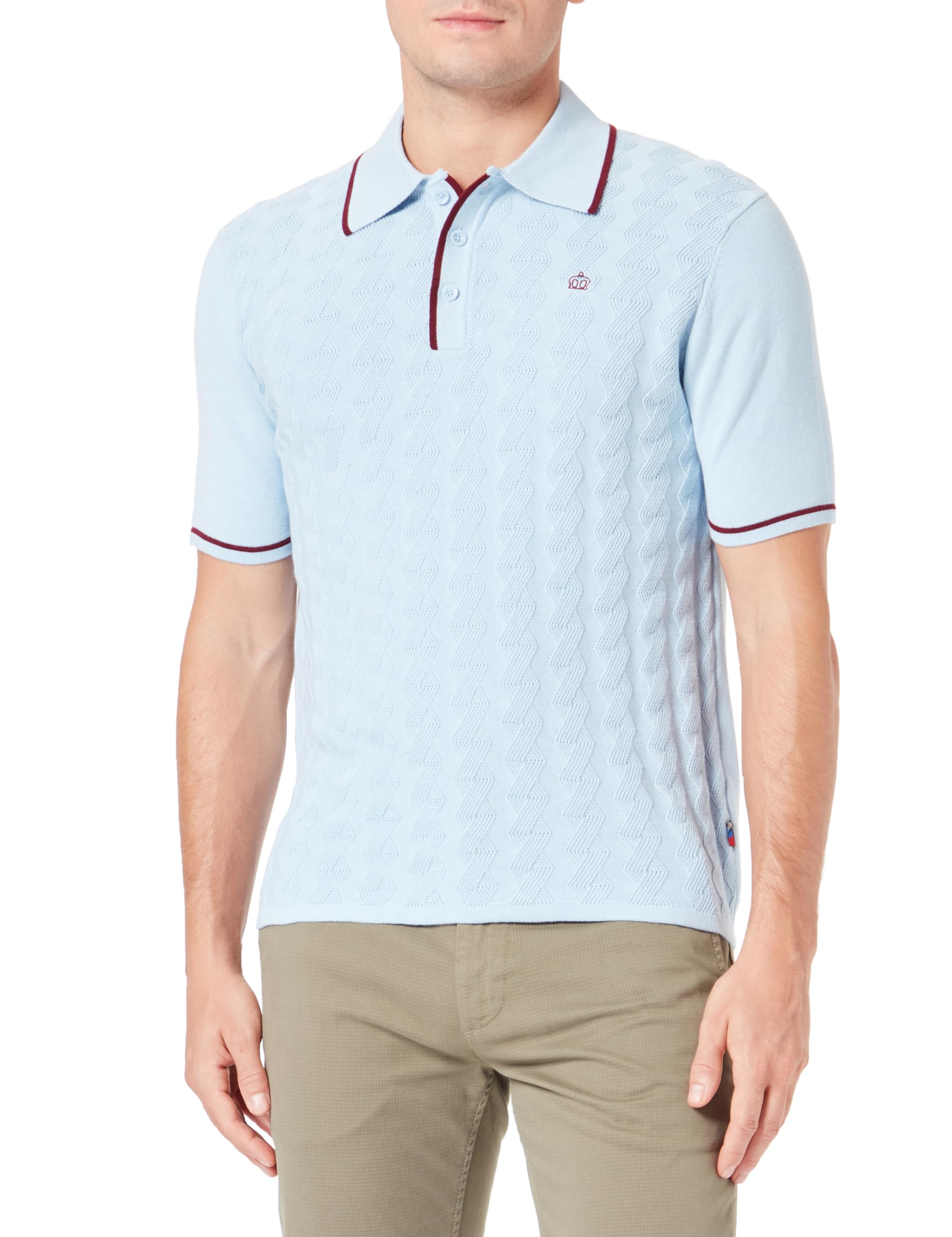 Merc Herren Smith Poloshirt Sweater, himmelblau, M