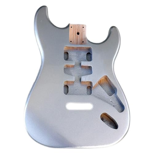 Instrument DIY E-Gitarre Korpus Halbzeuge Gitarre ForST Metallic Silber Single Rocking Poplar Gitarrenmodifikation