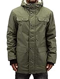 Urban Classics Herren und Jungen Jacke Heavy Cotton Parka mit gefütterter und verstellbarer Kapuze für Herbst und Winter, Olive, Medium